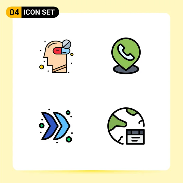 Stock Vector Icon Pack Mit Linienzeichen Und Symbolen Für Menschlichen — Stockvektor