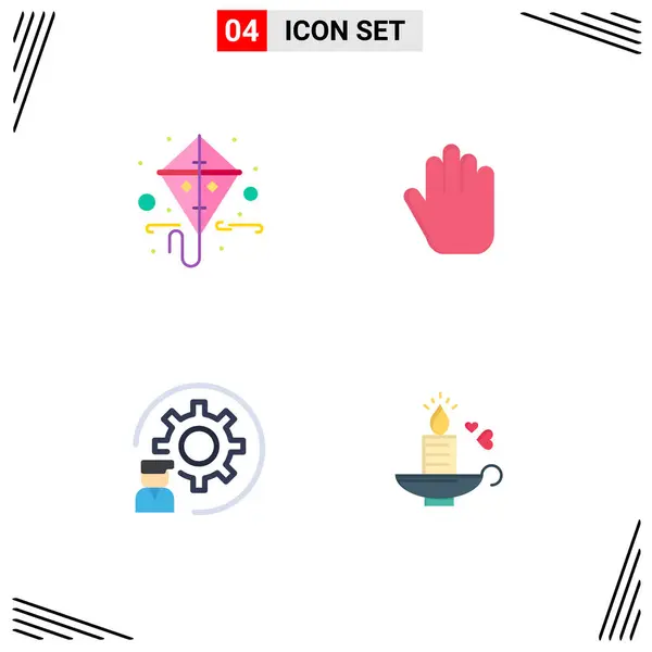 User Interface Pack Basic Flat Icons Gras Process Spring Coding — Stock Vector