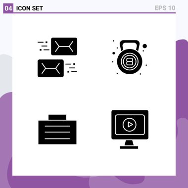 Adres, vaka, mektup, çaydanlık zili, güvenli Düzenlenebilir Vektör Tasarım elementleri paketi