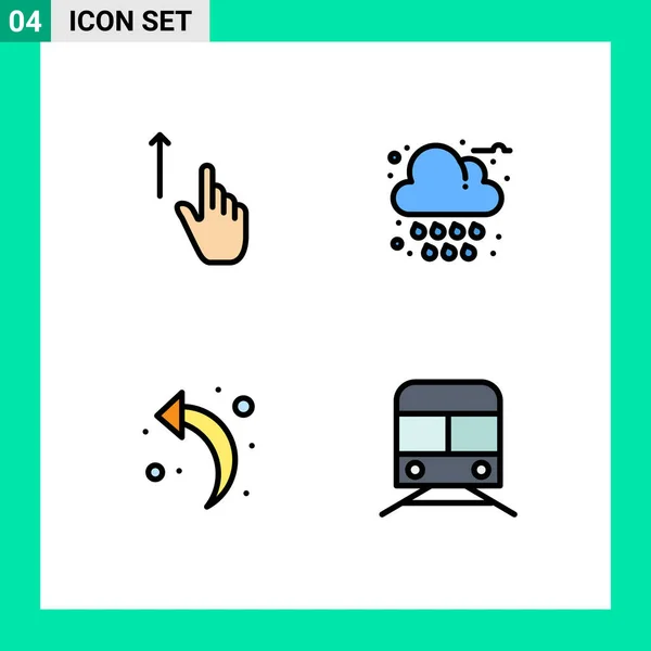 User Interface Pack Basic Filledline Flat Colors Arrow Gestures Cloud — Stock Vector