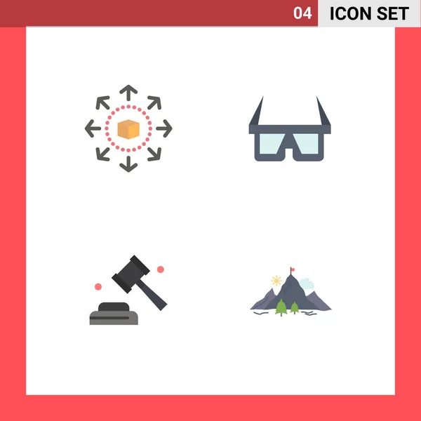 Pack Modern Flat Icons Sinais Símbolos Para Mídias Impressão Web —  Vetores de Stock