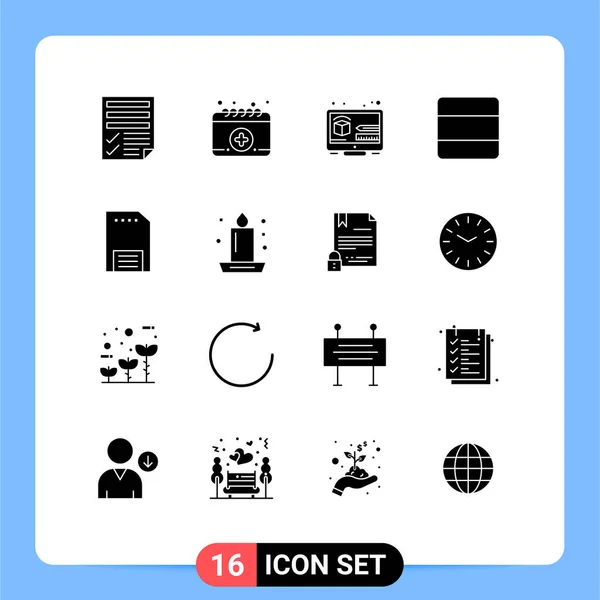 Set Modern Icons Sysymbols Signs Contact Vertical Creative Stack Grid — Vector de stock