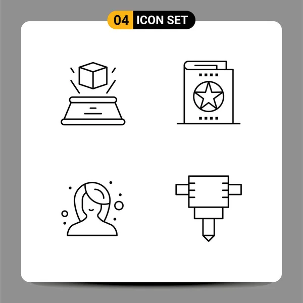 Set Von Modernen Symbolen Symbole Zeichen Für Box Schönheit Präsentation — Stockvektor