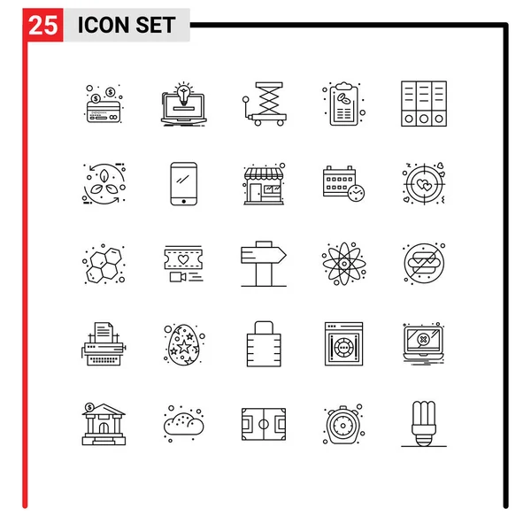 Stock Vector Icon Pack Line Signs Symbols Archive List Car — 스톡 벡터