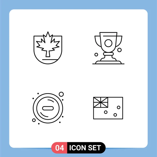 Line Pack Universal Symbols Security Shield Prize Aussie Editable Vector — Stock Vector