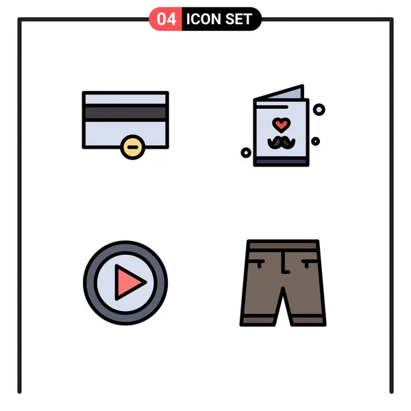 Conjunto Icones Modernos Símbolos Sinais Para Finanças Multimídia Menos Dia —  Vetores de Stock