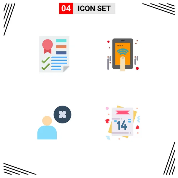 Flat Icon Pack Universal Symbols Data Cross Report Hand Touch — 스톡 벡터
