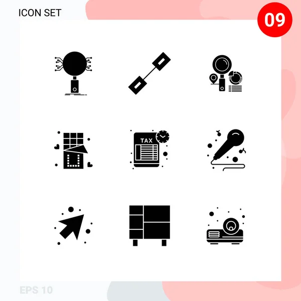 Vector Icon Pack Line Signs Symbols Remind Food Linked Love — 스톡 벡터