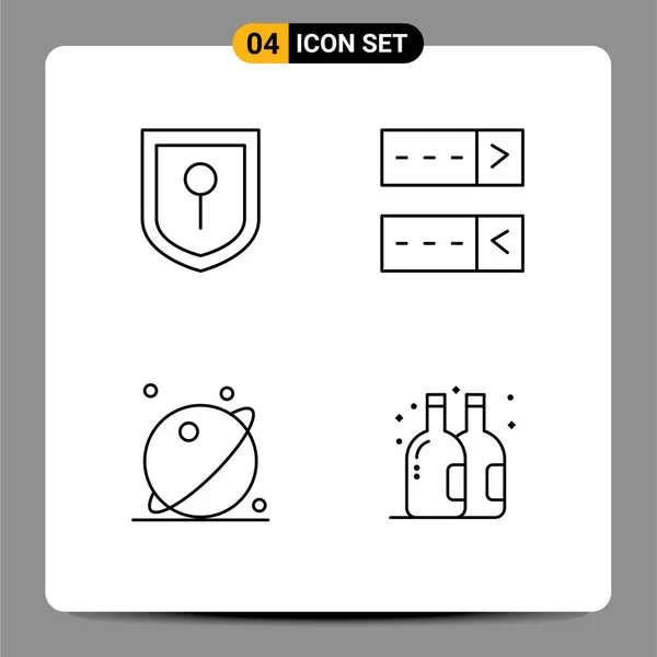 Creative Icons Modern Signs Sysymbols Location System Password Orbit Bottle — Archivo Imágenes Vectoriales