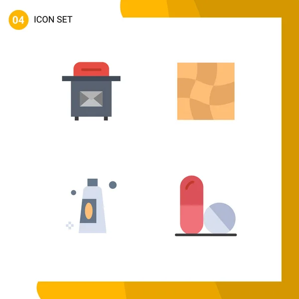 Modern Set Flat Icons Symbols Mail Medicine Distort Cream Space — Stock Vector