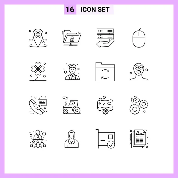 Set Vector Outlines Grid Mouse Gadget Secure Devices Control Editable — Stock Vector