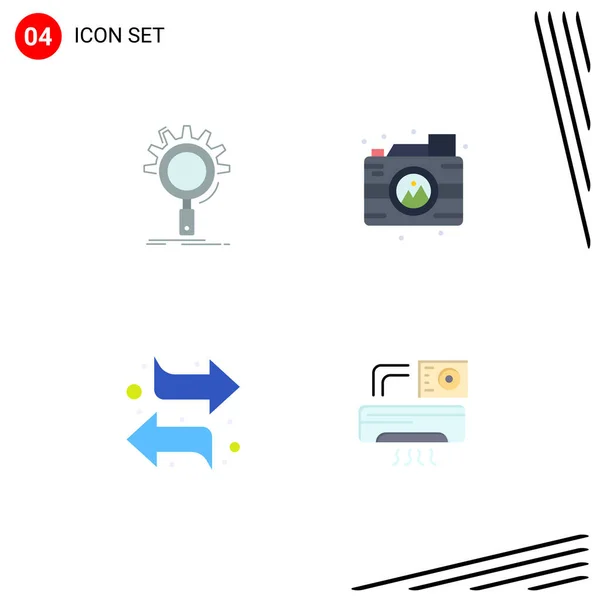 Set Modern Icons Symbols Signs Seo Arrows Process Process Left — Stock Vector