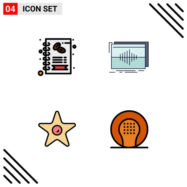 Stock Vector Icon Pack Líneas Símbolos Para Empresas Películas Tiendas — Vector de stock