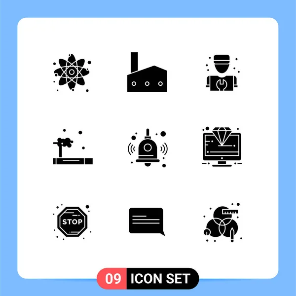 Creative Icons Modern Signs Symbols Back School Smoke Nuclear Plant — Stock Vector