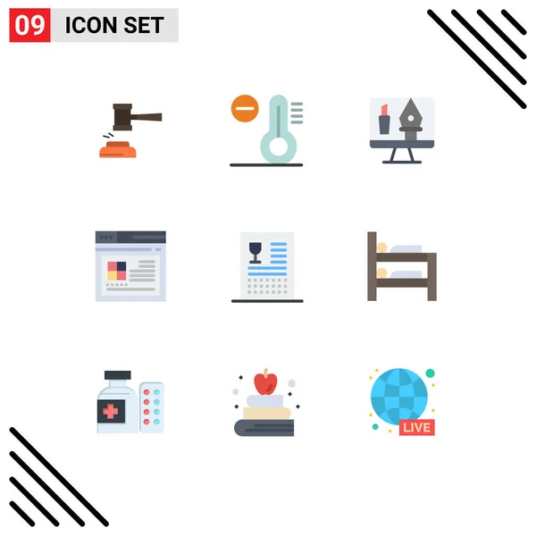 User Interface Flat Color Pack Modern Signs Sysymbols Web Internet — Vector de stock