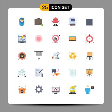 Kopya, set, gün, instagram, not defteri düzenlenebilir vektör tasarım elementlerinin 25 yaratıcı Düz Renk paketi
