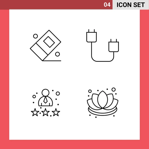 Stock Vector Icon Pack Mit Zeilenzeichen Und Symbolen Für Bildung — Stockvektor