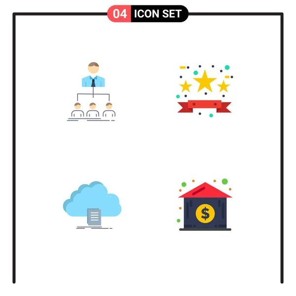 Flat Icon Pack Van Universele Symbolen Van Team Cloud Groep — Stockvector