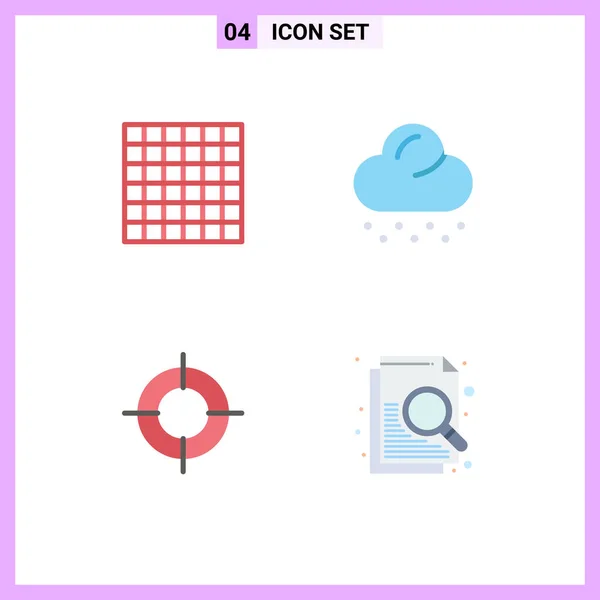 User Interface Pack Basic Flat Icons Grid Document Snow Location — Stock Vector