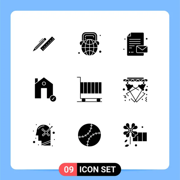 Creative Icons Modern Signs Sysymbols Estate Check Learning Buildings Paper — Vector de stock