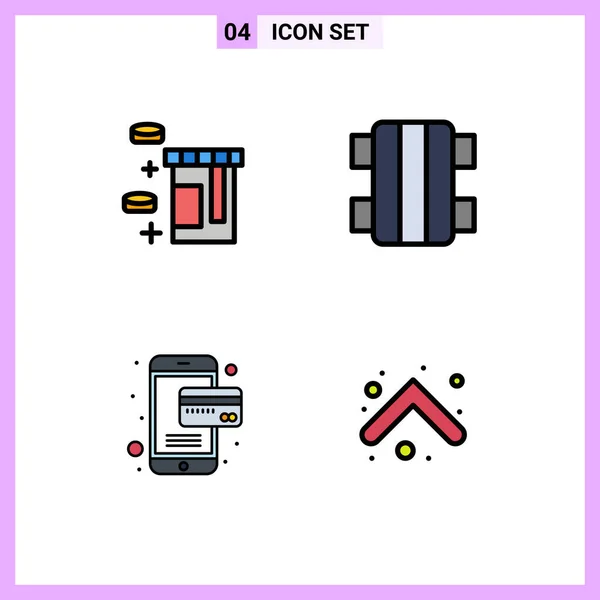 Universal Icon Symbols Group Modern Filledline Flat Colors Tablet Pay — 스톡 벡터