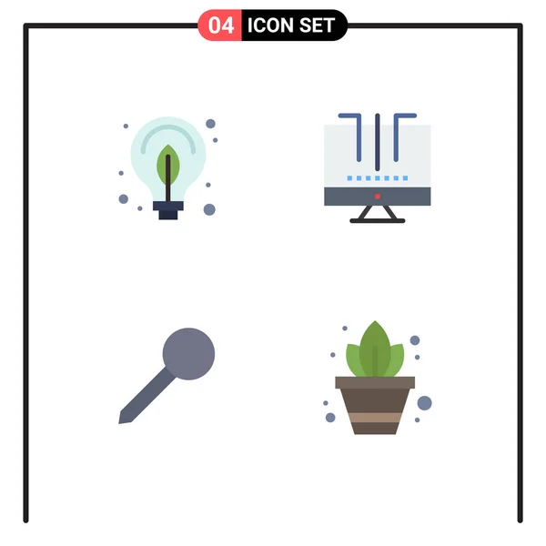 Universal Icon Symbols Group Modern Flat Icons Energy Map Bulb — Stock Vector