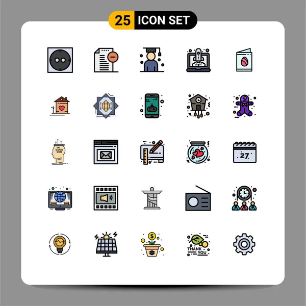 Stock Vector Icon Pack Лінійних Знаків Символів Великодня Картки Випуску — стоковий вектор