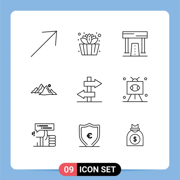 Stock Vector Icon Pack Mit Linienzeichen Und Symbolen Für Zeichen — Stockvektor