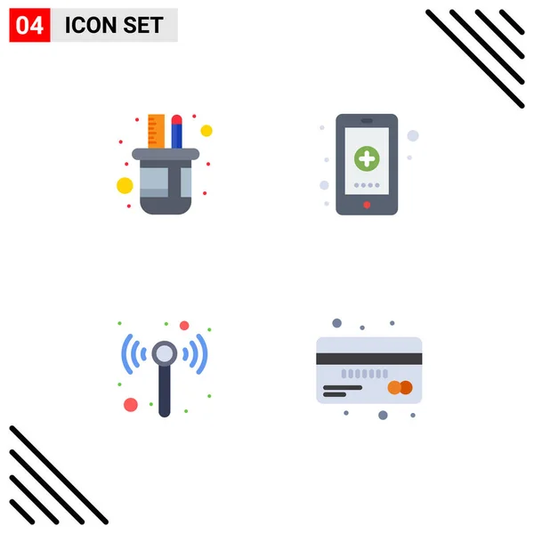 Editable Vector Line Pack Simple Flat Icons Holder Technology Scale — Vector de stock