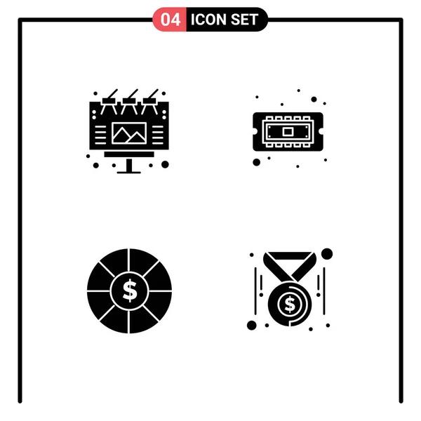 Universal Icon Symbolen Groep Van Moderne Solid Glyphs Van Advertentie — Stockvector