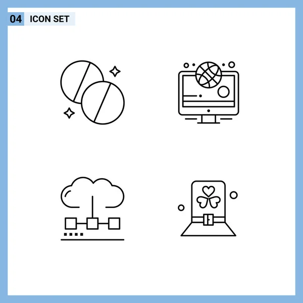 Set Modern Icons Sysymbols Signs Antibiotics Engine Medicine Sport Optimization — Vector de stock