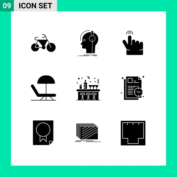 Universal Icon Symbols Group Modern Solid Glyphs Party Celebration Double —  Vetores de Stock