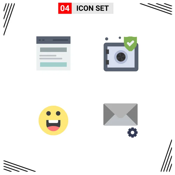 Flat Icon Concepto Para Sitios Web Móviles Aplicaciones Comunicación Emojis — Vector de stock