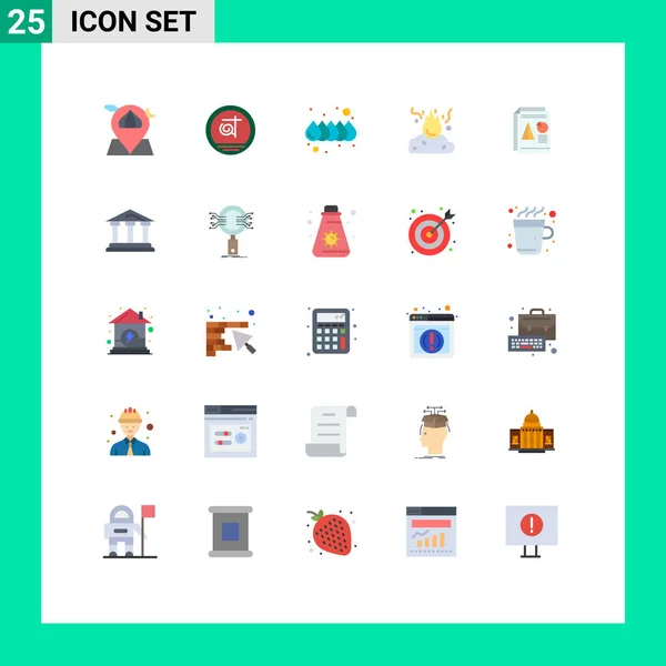 Universal Icon Symbols Group Modern Flat Colors Report Pollution Business — Stockvektor