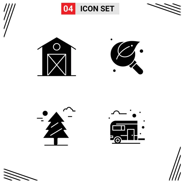 Universal Icon Simboli Gruppo Moderni Glifi Solidi Autunno Ricerca Casa — Vettoriale Stock