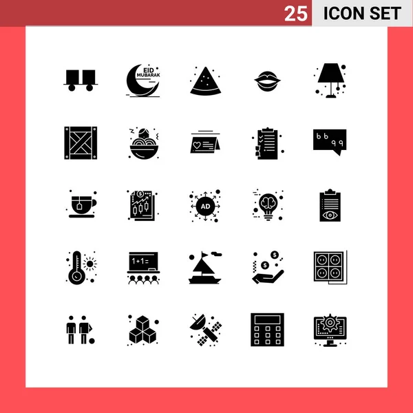 Set Modern Icons Sysymbols Signs Beauty Ynes Ine Cresent Mouth — Archivo Imágenes Vectoriales