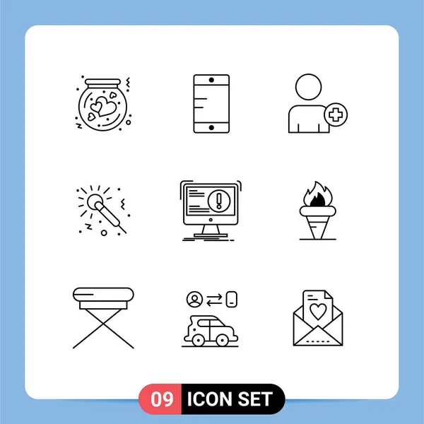 Stock Vector Icon Pack Mit Zeilenzeichen Und Symbolen Für Antivirus — Stockvektor