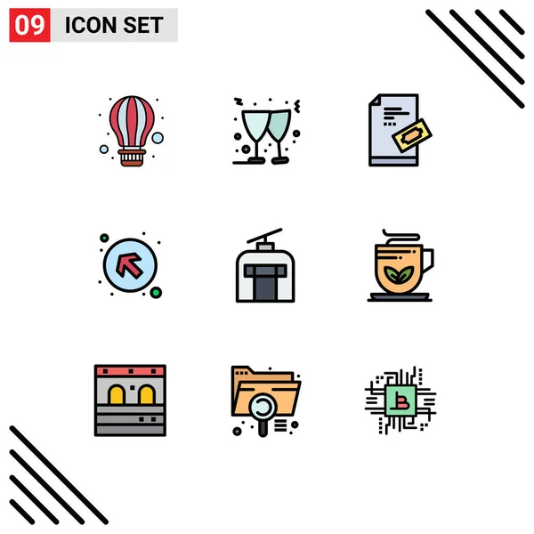 Stock Vector Icon Pack Line Signs Symbols Holiday Left Ticket — Stock Vector