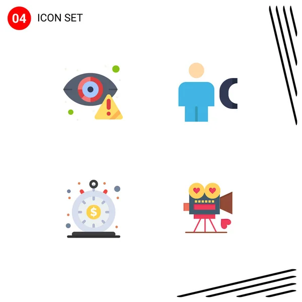 Flat Icon Pack Símbolos Universais Crime Informações Olhos Corpo Elementos —  Vetores de Stock