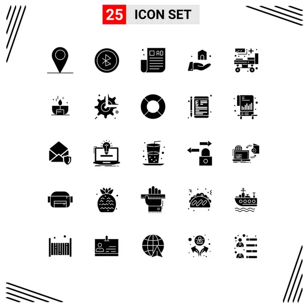 Set Modern Icons Sysymbols Signs Candle Medical Marketing Hospital Construction — Archivo Imágenes Vectoriales