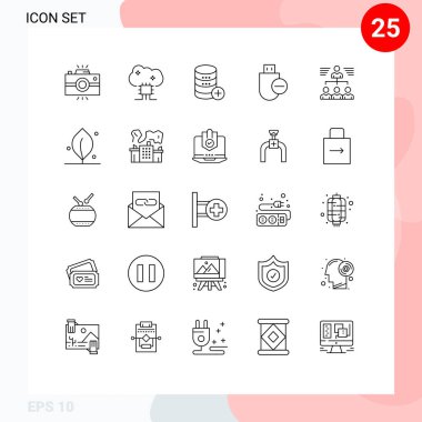 Donanım, bilgisayar, bulut sunucusu, ekleme, sal Düzenlenebilir Vektör Tasarım Elemanları için ızgarada 25 Vektör Satırı kümesi