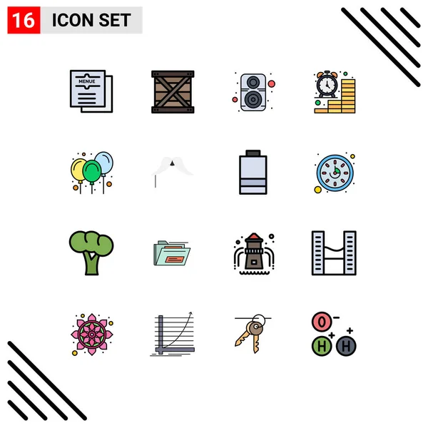 Conjunto Icones Modernos Símbolos Sinais Para Finanças Relógio Desenvolvimento Negócios — Vetor de Stock