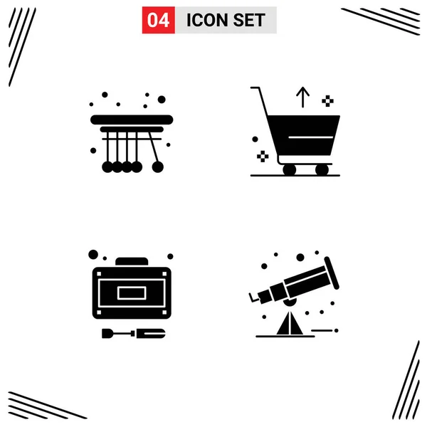 Stock Vector Icon Pack Mit Linienzeichen Und Symbolen Für Bewegung — Stockvektor