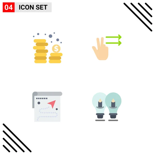 User Interface Flat Icon Pack Modern Signs Sysymbols Cash Target — Archivo Imágenes Vectoriales