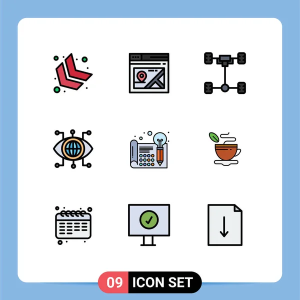 User Interface Filledline Flat Color Pack Modern Signs Symbols Idea — Stockový vektor