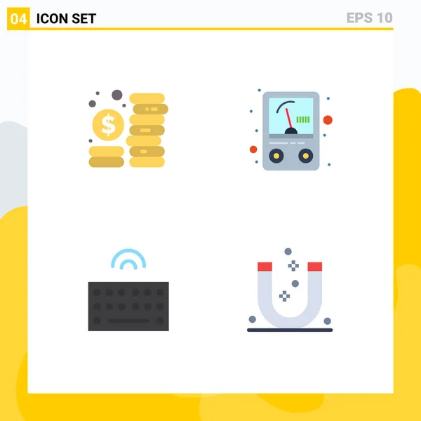 Universal Flat Icons Set Web Mobile Applications Budget Type Management — Stockový vektor