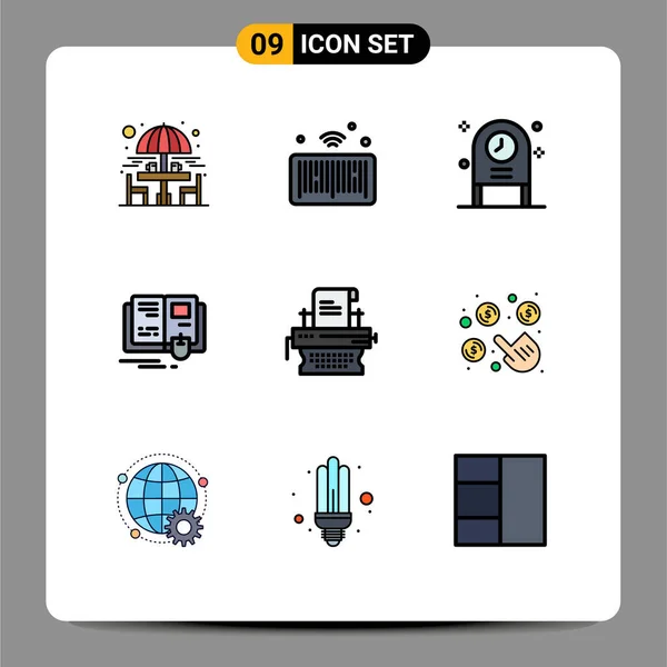 Creative Icons Modern Signs Sysymbols Marketing Mouse Celebration Knowledge Book — Archivo Imágenes Vectoriales