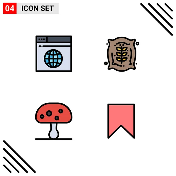 Universal Icon Symbols Gruppe Von Modernen Filledline Flache Farben Von — Stockvektor