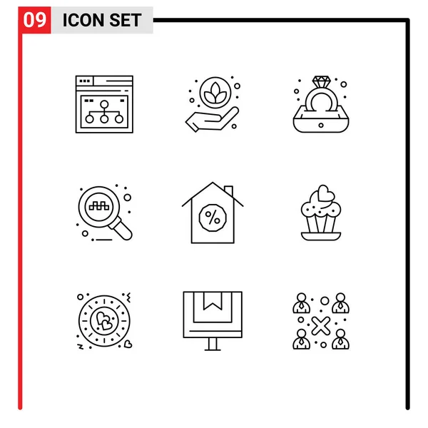Universal Icon Symbols Group Modern Outlines Property House Diamond Taxi — Stock Vector
