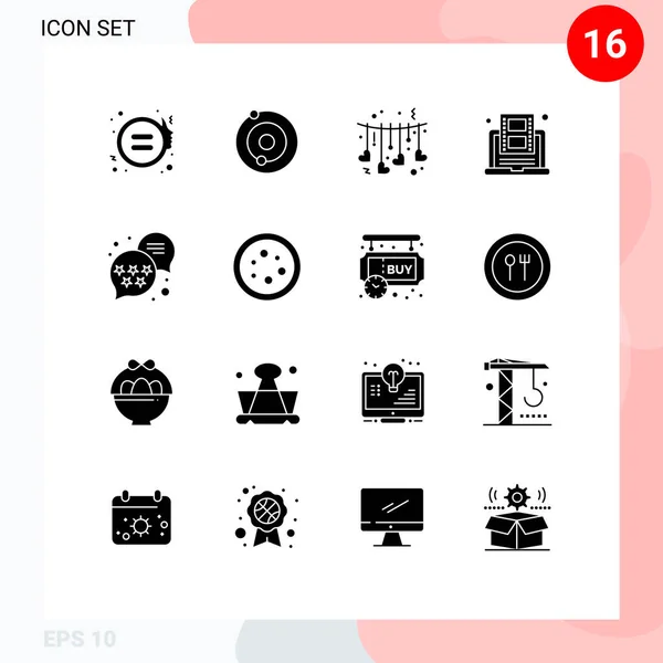 Modern Set Solid Glyphs Symbols Rank Youtube Heart Video Learning - Stok Vektor